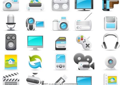 數(shù)碼影音主題圖標(biāo) 計(jì)算機(jī)數(shù)碼庫(kù)管理的視覺(jué)化革新